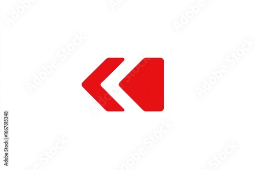 Two red arrows pointing left on white