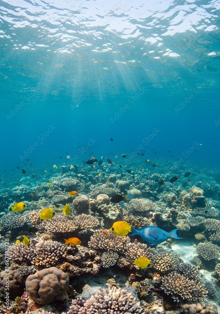 Obraz premium Colorful fish on coral reef underwater