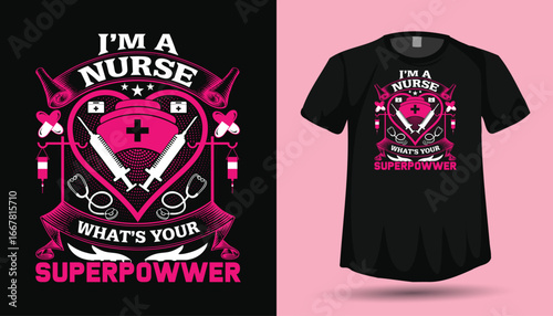 Nurse T‑Shirt Design Vector Graphics

