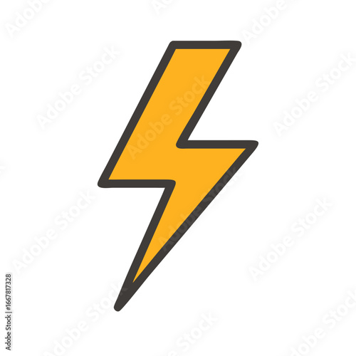 Stylized vector lightning bolt on a stark black background for impactful visual representation Free Download Stylized vector lightning bolt on a stark black background for impactful visual representation - GFXLoad