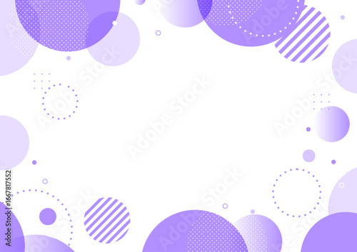 幾何学 円 グラフィック フレーム 背景素材 紫