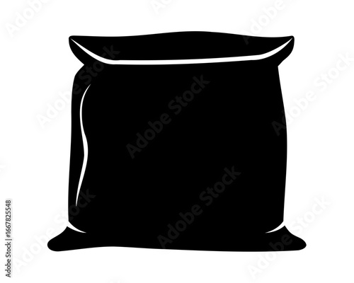 Black and white graphic rendering of a bag full of something