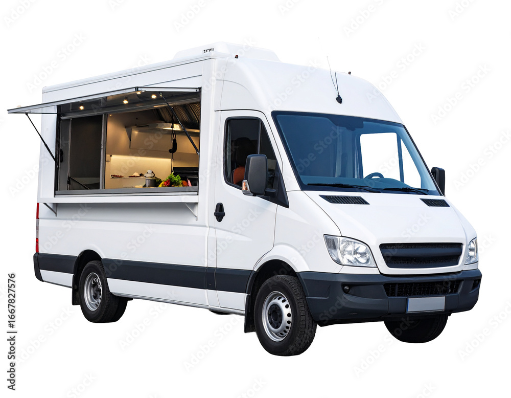 Naklejka premium Food truck Isolated on Transparent or White Background