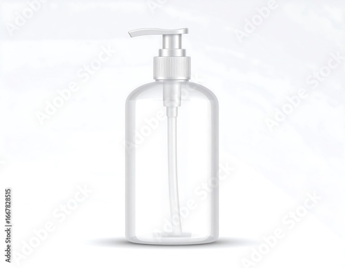 Clear plastic pump bottle