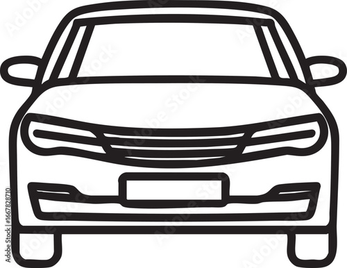 Car front view vector illustration - automotive design, vehicle outline eps silhouette