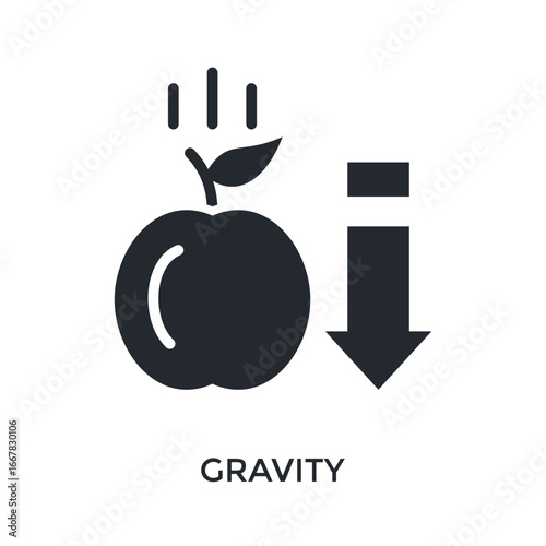 Gravity Icon Glyph Style. Vector Illustration For Graphic Design