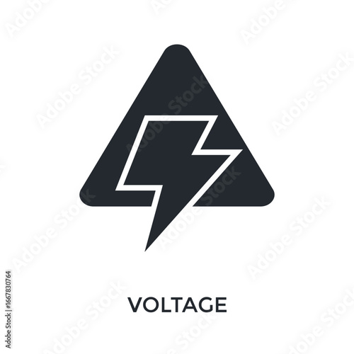 Voltage Icon Glyph Style. Vector Illustration For Graphic Design