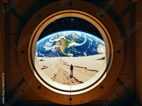 Planet earth in space