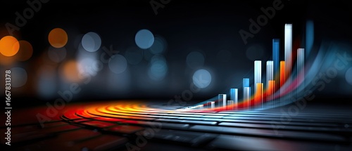 analysis business charts concept. Abstract digital art featuring colorful patterns and graph-like elements.