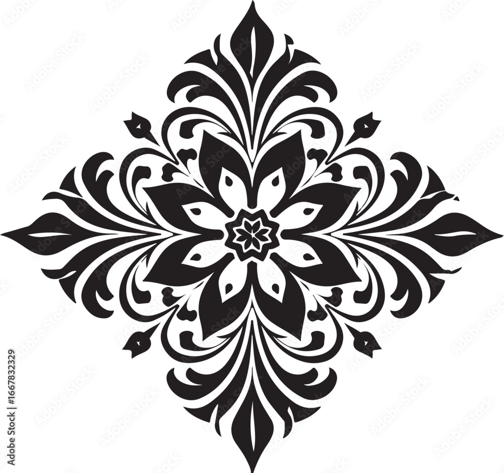 Fototapeta premium Floral Mandala Ornament Set