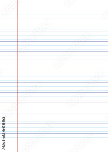 Feuille Seyès lignée avec marge rouge et interlignes de 4 mm et double interligne de 8mm, apprentissage de l’écriture manuscrite, support pédagogique, feuille de cahier pour les exercices d'écriture.