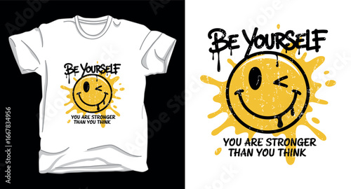 Be yourself motivational emoji graphic vector art t-shirt design print