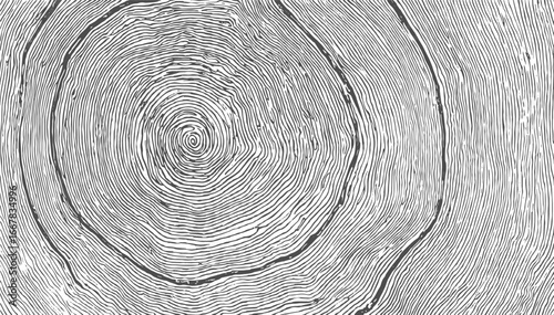 A close up black and white abstract pattern of wood grain texture with concentric rings