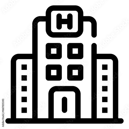 icon hotels with style outline