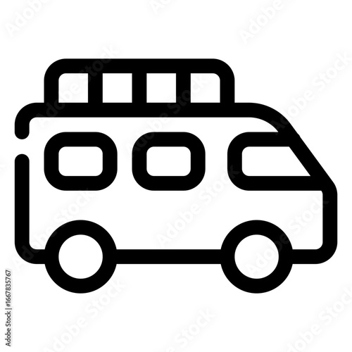 icon minivans with style outline