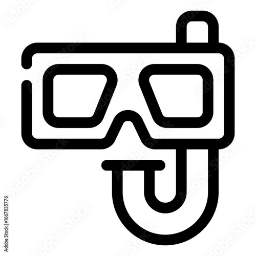 icon snorkeling with style outline