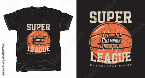 Super league basketball graphic vector art t-shirt design print