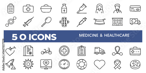 Hexagon Background With Medical And Healthcare Icons