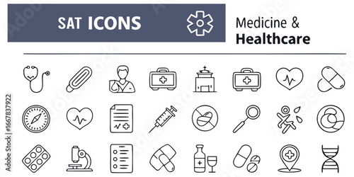Hexagon Background With Medical And Healthcare Icons