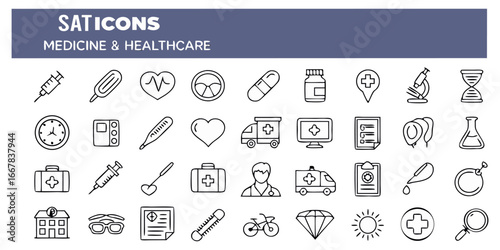 Hexagon Background With Medical And Healthcare Icons