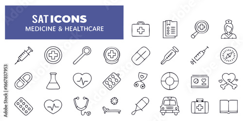 Hexagon Background With Medical And Healthcare Icons