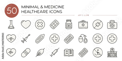 Hexagon Background With Medical And Healthcare Icons
