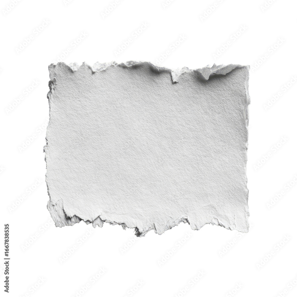 Obraz premium Torn piece of white paper for notes or messages on transparent background