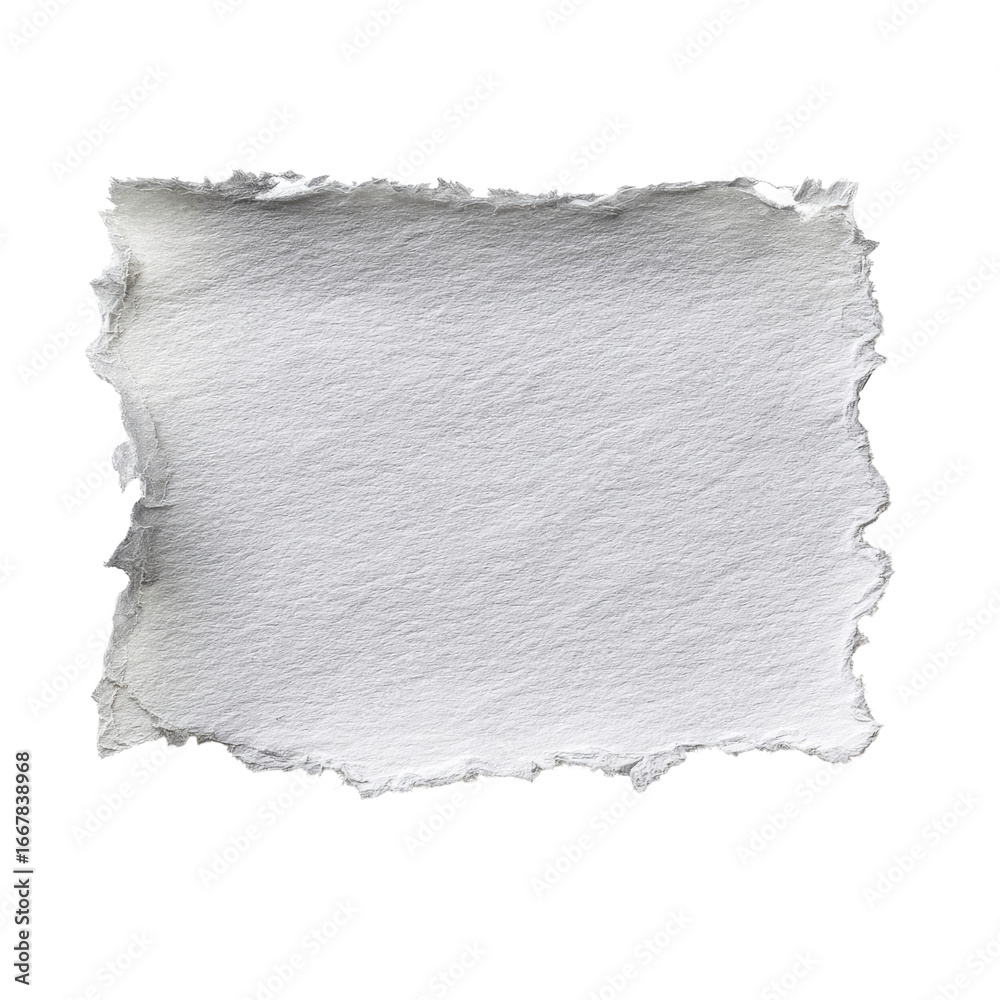Obraz premium Torn piece of white paper on transparent background