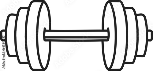 Round dumbbell outline. Fitness equipment