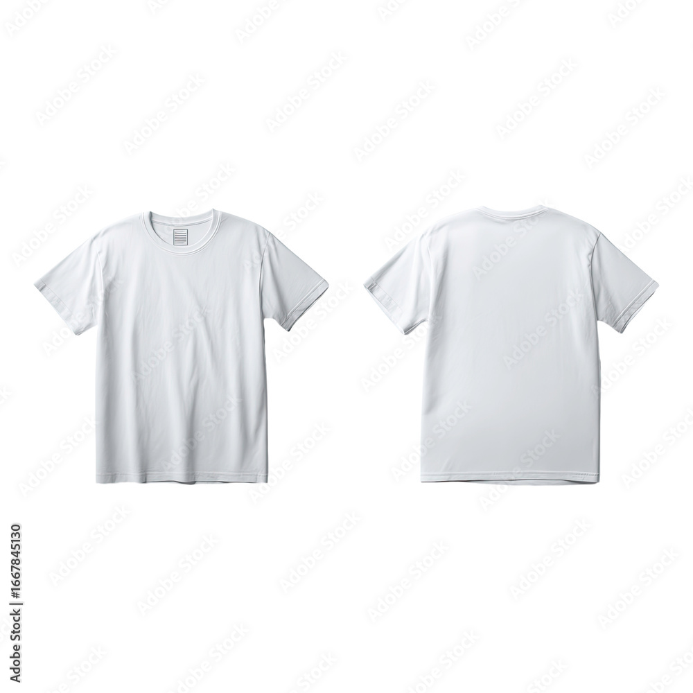 Fototapeta premium White t shirt front and back view on transparent background