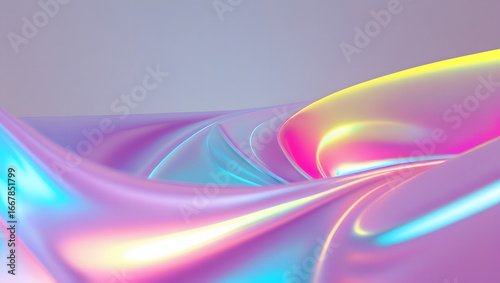 Professional Minimal Holographic Gradient with Cyan, Magenta, and Neon Yellow in 8K HDR