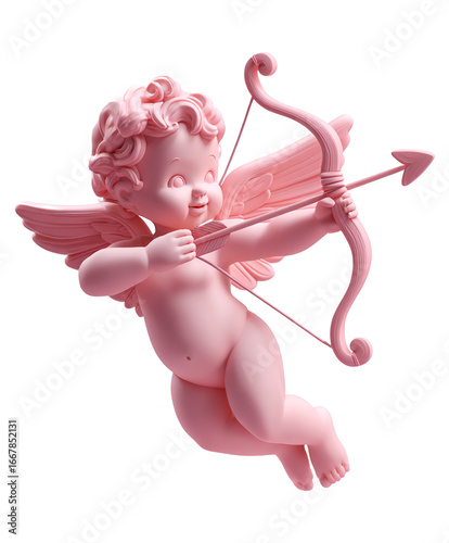 3D Cupid with Bow and Arrow of Love