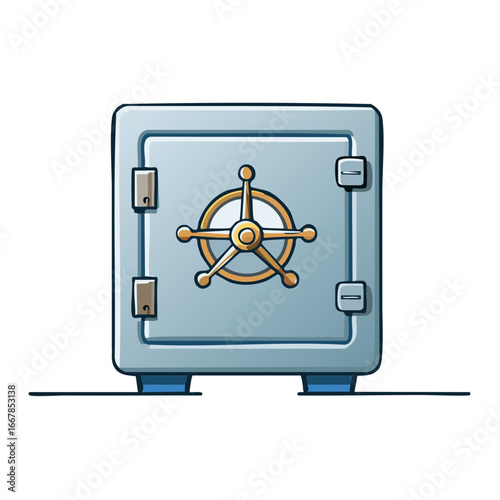 Secure Metal Safe with Golden Wheel Mechanism and Locking Bolts