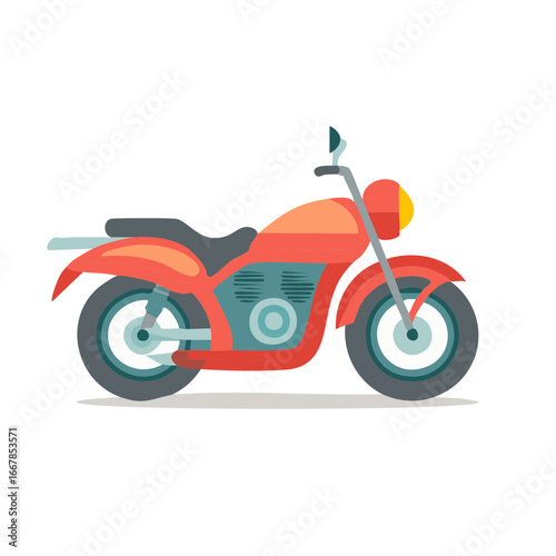 Classic cruiser motorcycle vector illustration in a modern flat design style