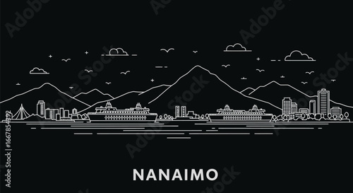 Minimalist Nanaimo Skyline Illustration