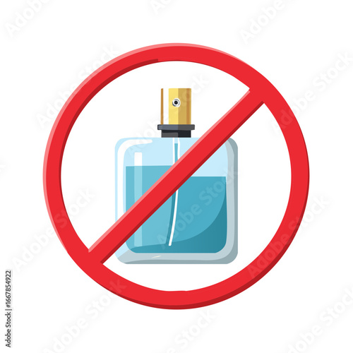 No perfume allowed sign vector icon for fragrance free zone or scent sensitive area