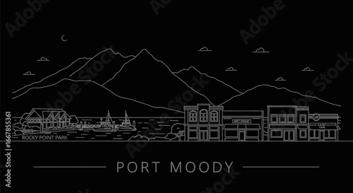 Port Moody Minimalist Skyline Illustration