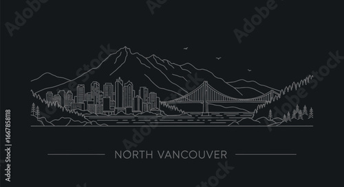 North Vancouver Minimalist Skyline Illustration