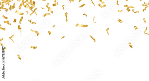 Isolated Falling Golden Confetti