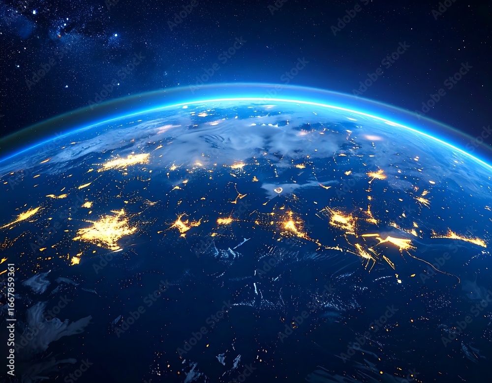 Fototapeta premium Earth's Nightlights Viewed From Space