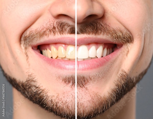Before and After Teeth Whitening Treatment Comparison.