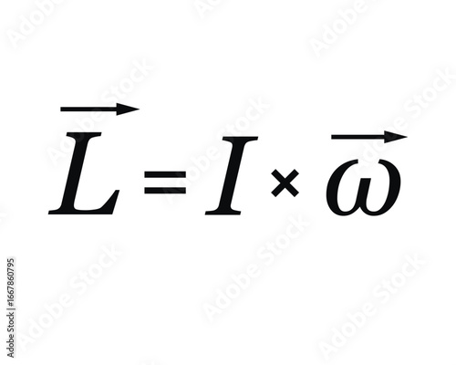 Angular Momentum Formula on the white background. Education. Science. School. Vector illustration.
