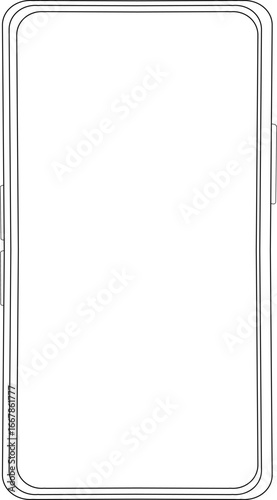 outline Mobile phone outline digital device illustration advertisement