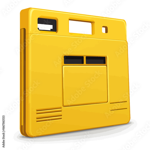 Yellow floppy disk isolated 