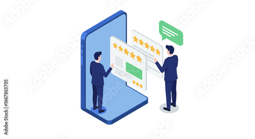 Customer feedback management with 3d isometric user interface for business improvement