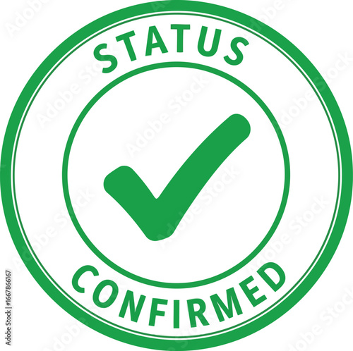 Green check mark status confirmed stamp approval ok approved business sign vector