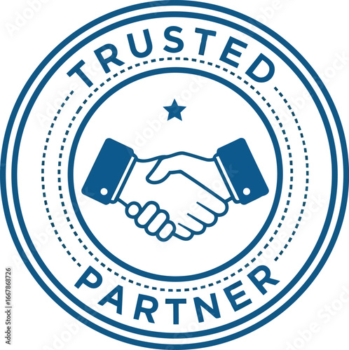 Trusted partner handshake seal business deal concept vector