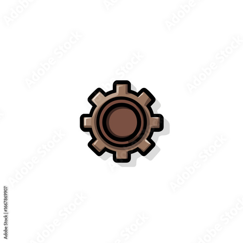 Gear isolated white background 