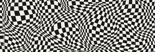 Wallpaper Mural Trippy spiral checkerboard. Retro psychedelic background. Wavy groovy chessboard surface. Distorted optical pattern Torontodigital.ca