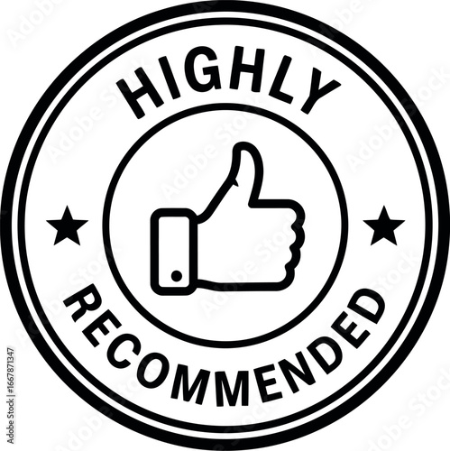 Positive recommendation seal thumbs up approval stamp symbol graphic element vector